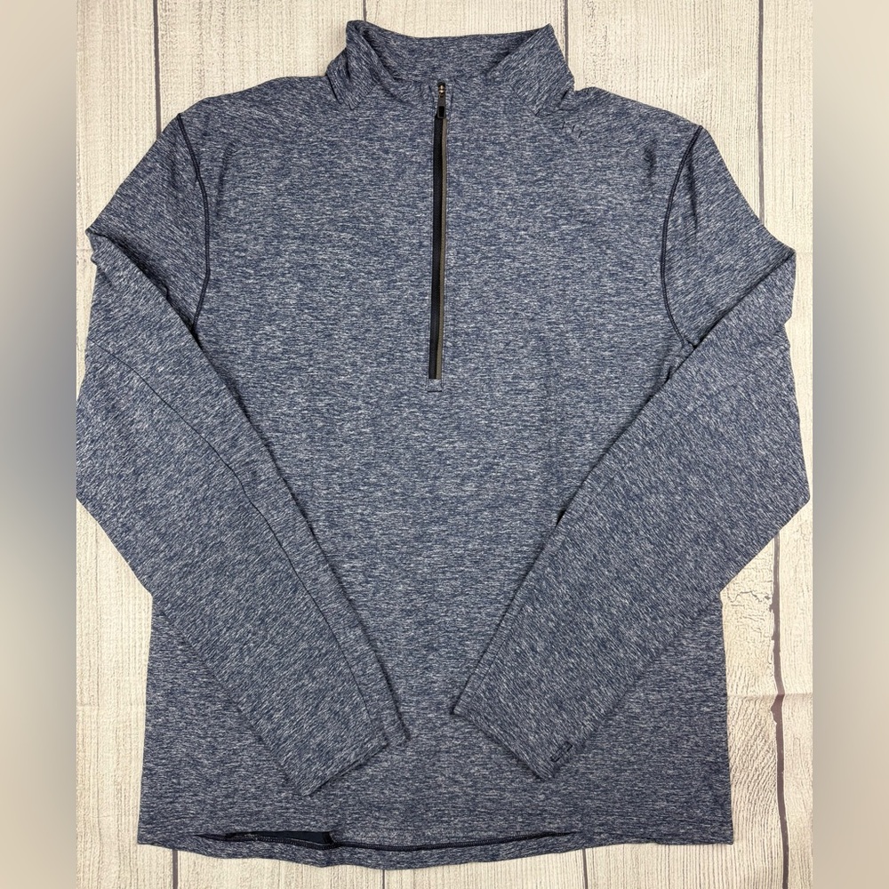 EUC! Lululemon Surge Warm 1/2 Zip Active Pullover LM3AN8S Heather Blue Sz Medium